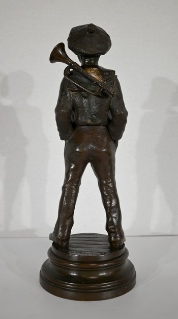 Bronze " L'Enfant au clairon ", by J. Rousseau - Early XXth century