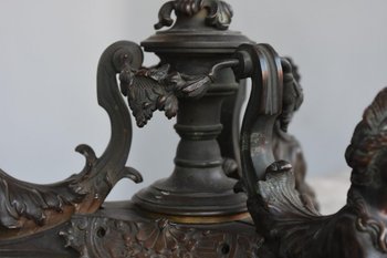 Coppia di candelabri su modello di André Charles Boulle XIX secolo