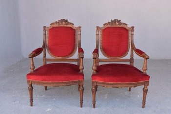             Salon Trois-pièces 1900 En Acajou De Style Louis XVI            