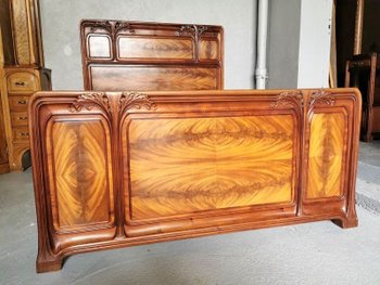 Louis Majorelle Art Nouveau Bed "Aux Algues