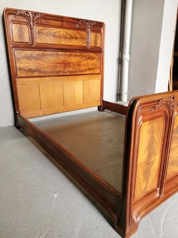 Louis Majorelle Art Nouveau Bed "Aux Algues