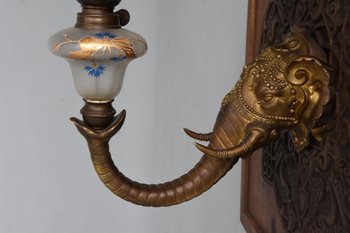             Applique éléphant époque 1900 En Bronze            