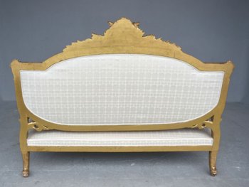 Wohnzimmer Aus Holz Vergoldet Im Stil Louis XVI Napoleon III Sofa Und 4 Sessel