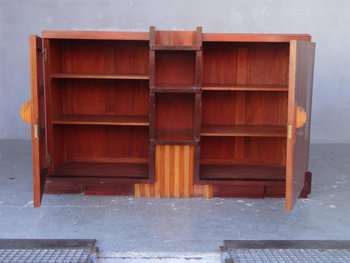 Mahogany Cubist Art Deco Style Sideboard