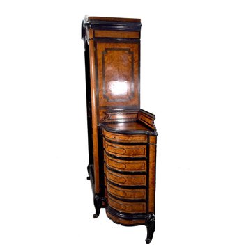 Napoleon III cabinet in burr wood and ebony from the 19th century