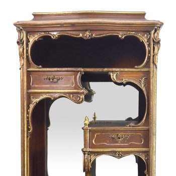 Cabinet Louis XV style Rocaille Brown gilded wood End of XIXth century