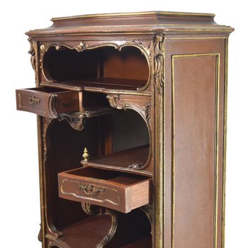 Cabinet Louis XV style Rocaille Brown gilded wood End of XIXth century