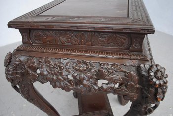 Indochinese Carved Lacquered Wood Saddle 1900