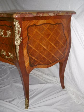 Inlaid Chest of 2 Drawers Louis XV Style