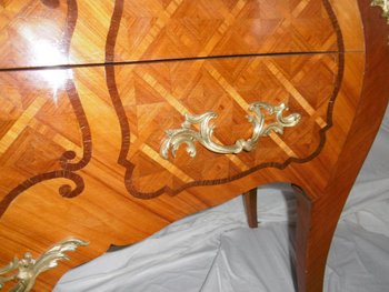 Inlaid Chest of 2 Drawers Louis XV Style