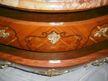 Inlaid Chest of 2 Drawers Louis XV Style