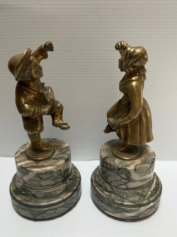 PAIR OF BRONZE SUBJECTS