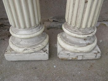 Four Large Lacquered Half-Columns