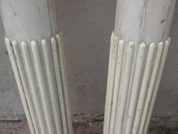 Four Large Lacquered Half-Columns