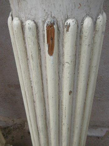 Four Large Lacquered Half-Columns