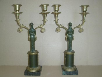 Pair Of Empire Candleholders