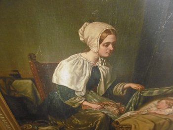 Oil On Panel In The Taste Of Greuze