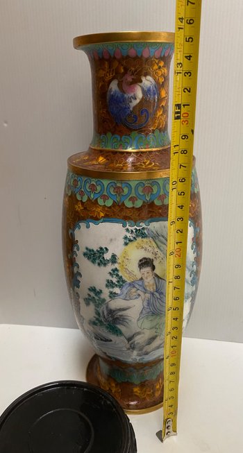 VASE CLOISONNÉ ET ÉMAIL CHINOIS 