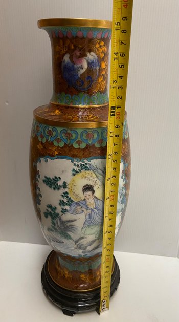 VASE CLOISONNÉ ET ÉMAIL CHINOIS 