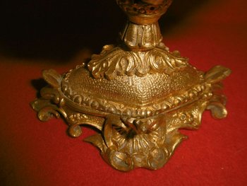 Paire De Coquillages Montés Bronze