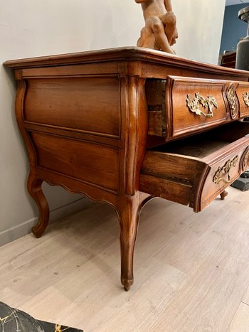 Walnut Tomb Form Chest of Drawers Louis XV Period About 1750