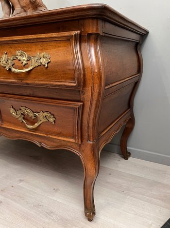 Walnut Tomb Form Chest of Drawers Louis XV Period About 1750