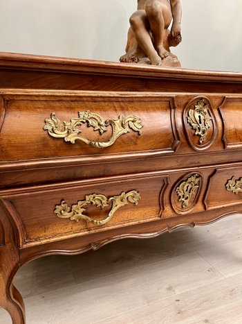 Walnut Tomb Form Chest of Drawers Louis XV Period About 1750