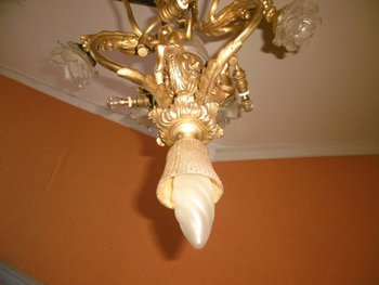 Lampadario Putti in bronzo