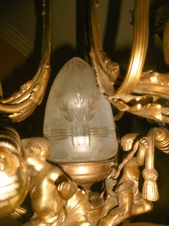 Lampadario Putti in bronzo