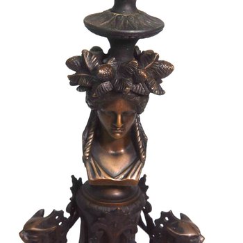 Candelabri in Bronzo Firmati De Barbedienne Ottocento (coppia)