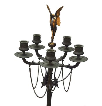 Candelabri in Bronzo Firmati De Barbedienne Ottocento (coppia)