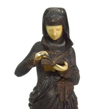 "'La liseuse'" by Carrier Belleuse gilt patinated bronze, late 19th century