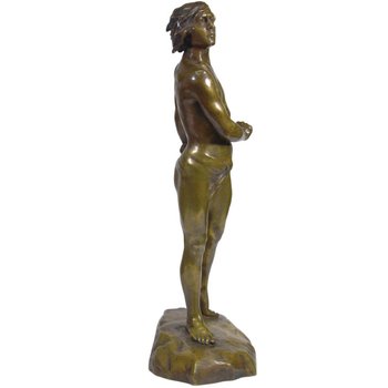 Bronze Patina Golden Representing David Signed Charbonneau Dated 1909