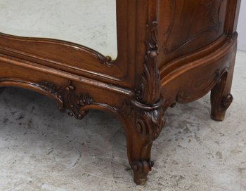 Exceptional Baroque Louis XV Rocaille Style Mirror Cabinet In Walnut Babies