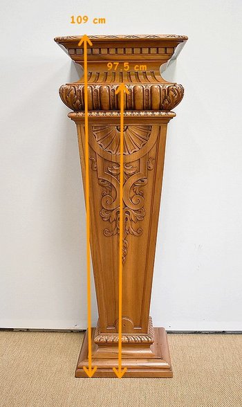 Important solid walnut sheath, neo-gothic style - late 19th century