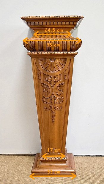 Important solid walnut sheath, neo-gothic style - late 19th century