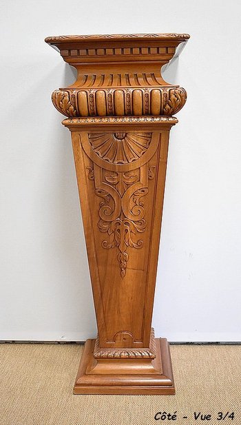 Important solid walnut sheath, neo-gothic style - late 19th century