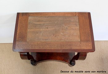 Small Console in Burl Mahogany veneer from Cuba, Restoration Period - Early 19th Century