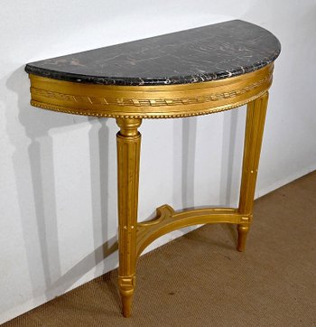 Console in Marble and Golden Wood, Louis XVI Style - Early 20th Century