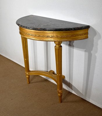 Console in Marble and Golden Wood, Louis XVI Style - Early 20th Century