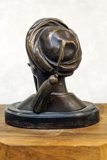 Bronze Orientalist Head Inkwell