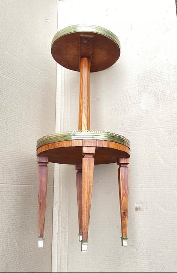 Double Tray Pedestal Table