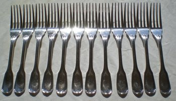 12 fish cutlery in silvery metal Christofle goldsmith Versailles model