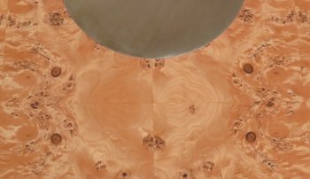 Round Table in Cedar burl and gold metal - 1980