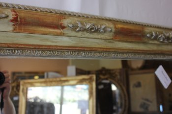 Rectangle Mirror Gold Leaf Restoration And Patina 90 X 114 Cm