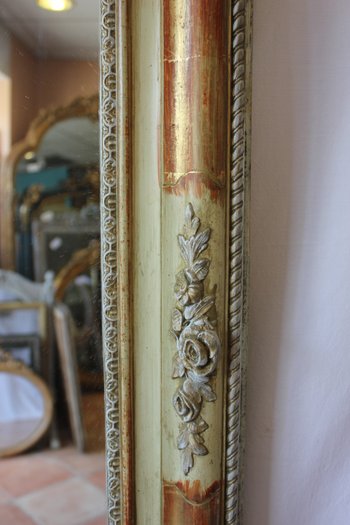 Rectangle Mirror Gold Leaf Restoration And Patina 90 X 114 Cm