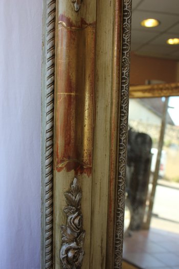 Rectangle Mirror Gold Leaf Restoration And Patina 90 X 114 Cm