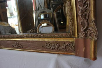 Gold, Patina And Mercury Fireplace Mirror 90 X 120 Cm