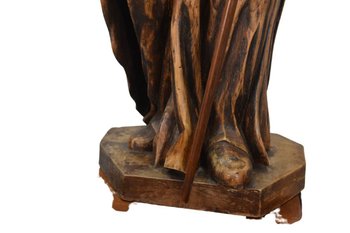 Coppia Di Sculture In Legno Rappresentanti 2 Vescovi