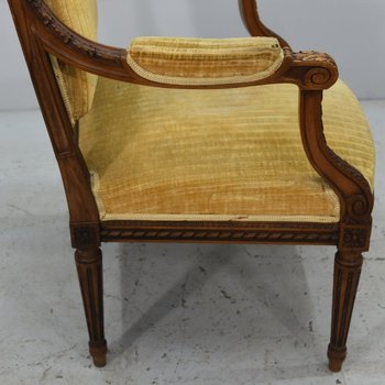 Lounge Chairs And Armchairs Louis XVI Style 4 Pieces Late Nineteenth In Walnut